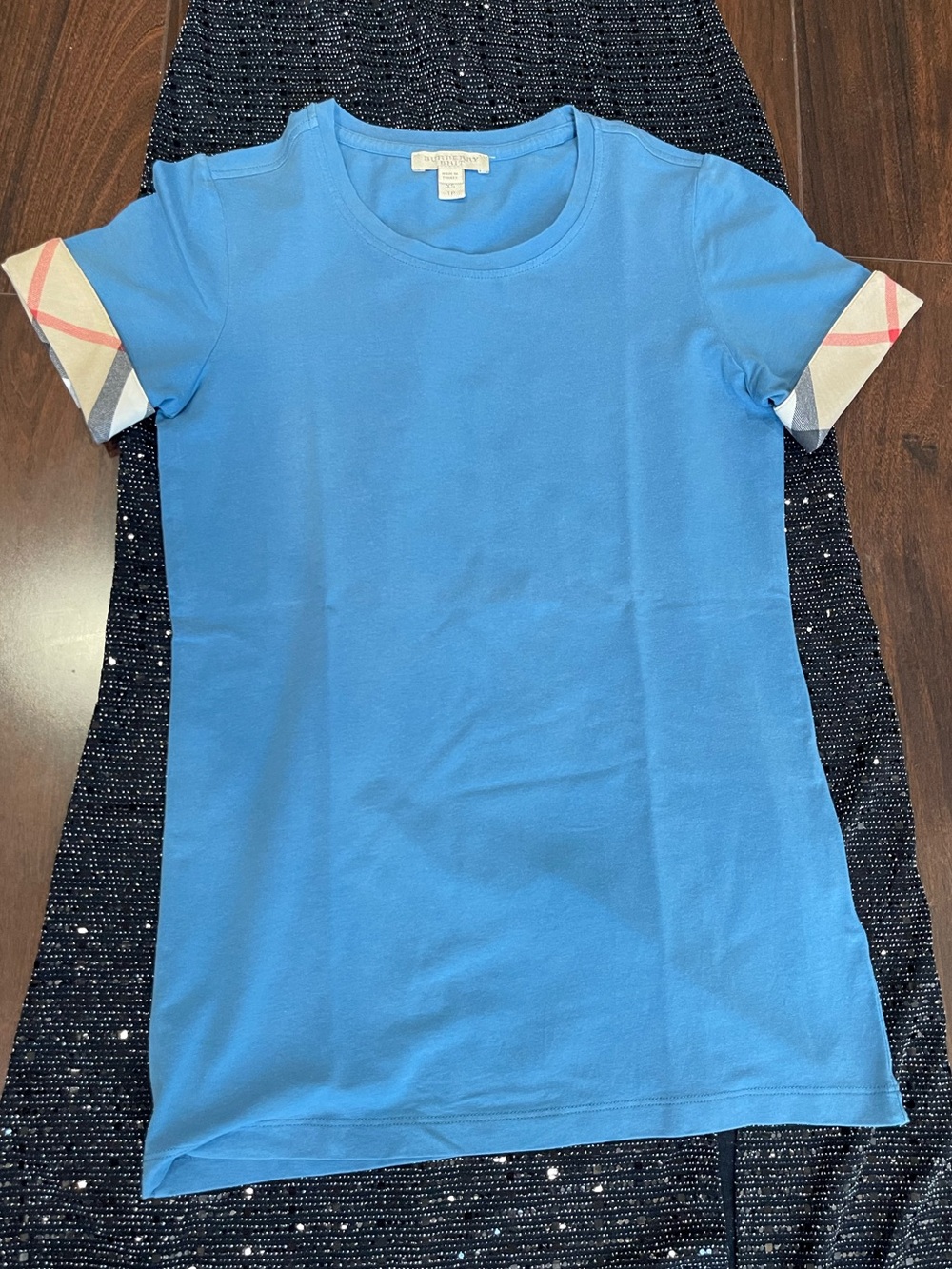 Burberry Short Sleeve T-shirt with Signature Check Cuffs